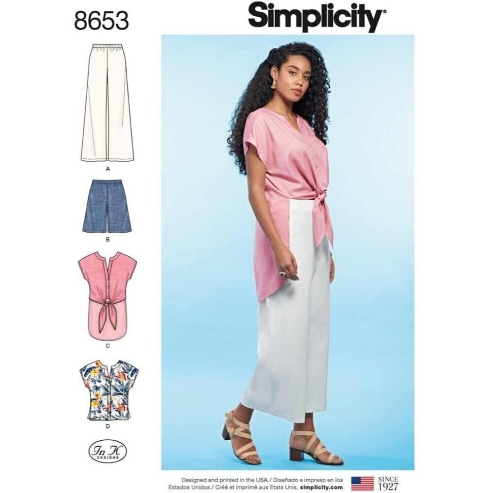 Simplicity‎ Sewing Pattern 8653 Wide Leg Pants Shirt Misses Size 10-18